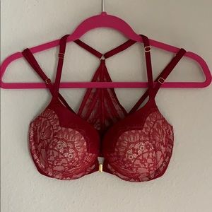 Red Racerback Push Up Bra